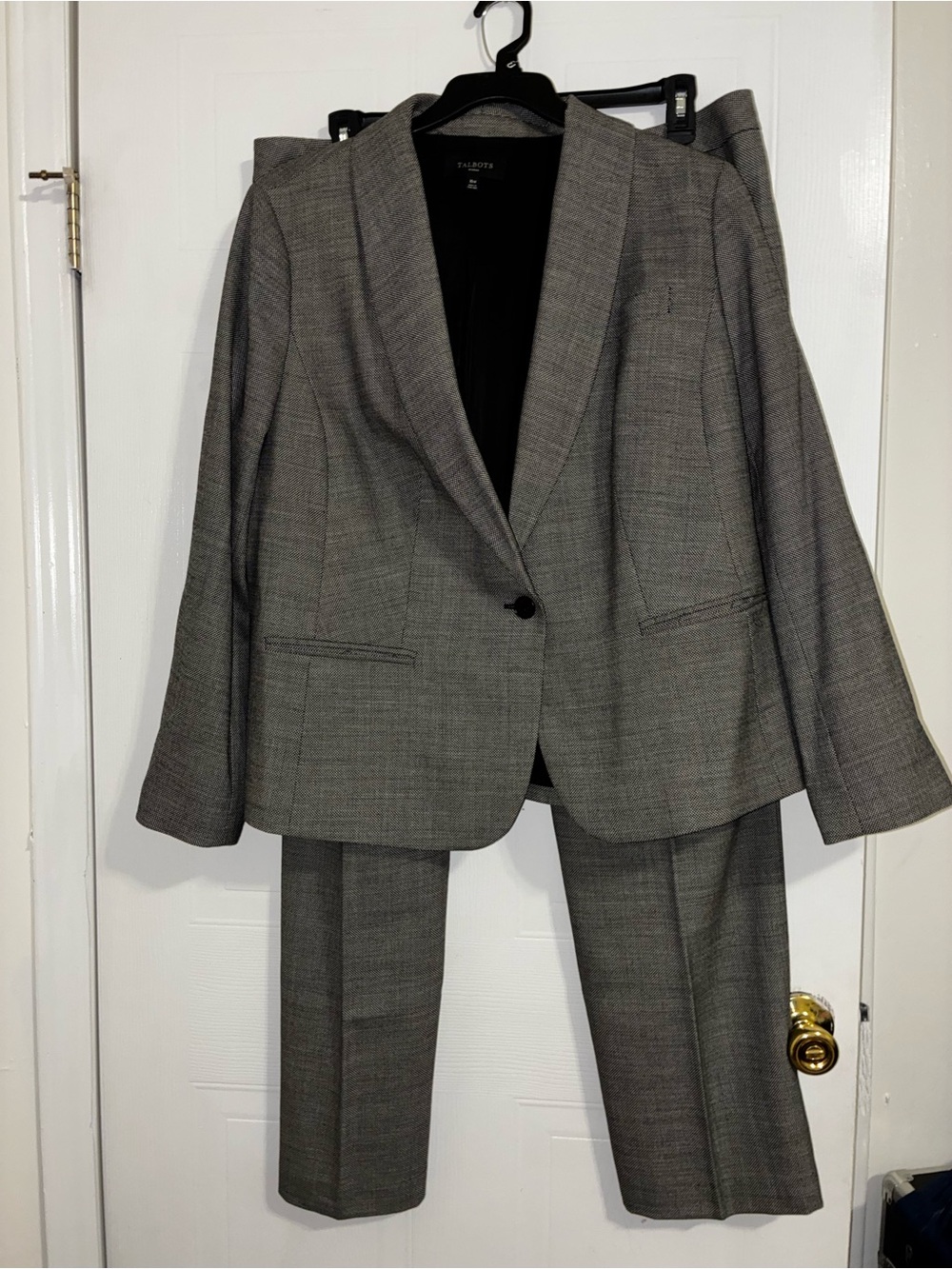 Talbots Women's Gray Glen Plaid Suit Jacket & Trousers